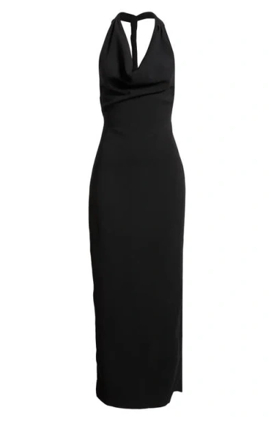 Torn By Ronny Kobo Rachel Halter Sheath Dress In Black