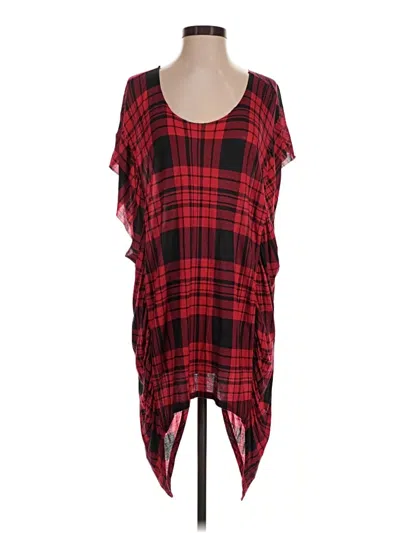 Pre-owned Torn By Ronny Kobo Short Sleeve Top Red Square Neckline Tops