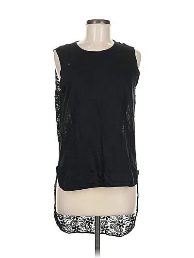 Pre-owned Torn By Ronny Kobo Sleeveless Top Black Keyhole Neckline Tops