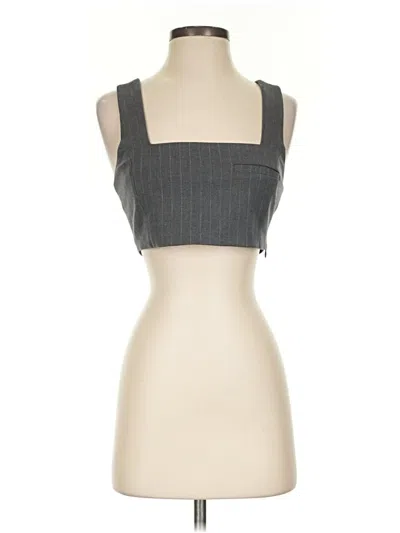 Pre-owned Torn By Ronny Kobo Sleeveless Top Gray Halter Neckline Tops