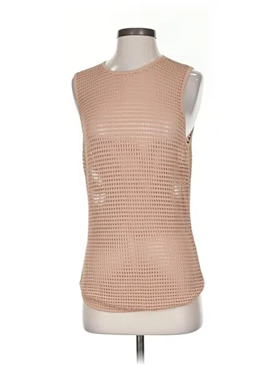 Pre-owned Torn By Ronny Kobo Sleeveless Top Tan Boatneck Tops In Brown