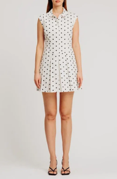 Torn By Ronny Kobo Valerie Polka Dot Minidress In Black