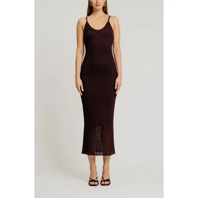 Torn By Ronny Kobo Vanessa Pointelle Body-con Dress In Brown