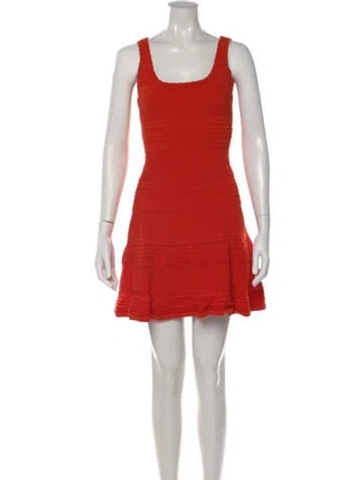 Pre-owned Torn By Ronny Kobo V-neck Mini Dress In Orange