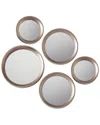 Torre And Tagus Portico Round Antique Gold Set Of 5 Mirrors