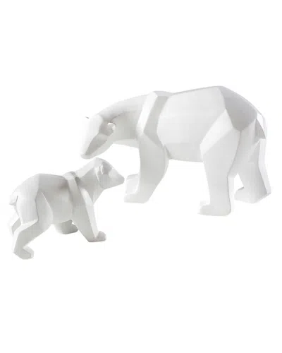 Torre And Tagus Set Of 2 Carved Angle Polar Bears