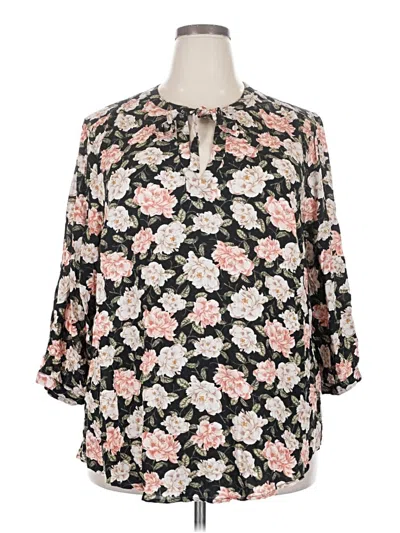 Torrid 3/4 Sleeve Blouse In Animal Print