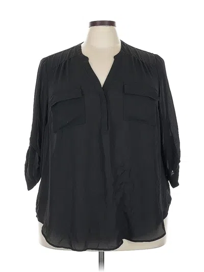 Pre-owned Torrid 3/4 Sleeve Blouse In Black