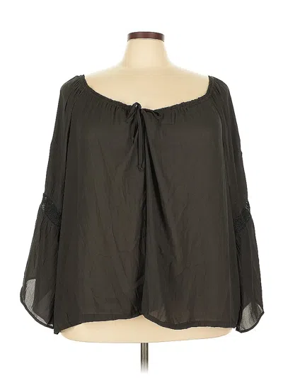 Pre-owned Torrid 3/4 Sleeve Blouse In Black
