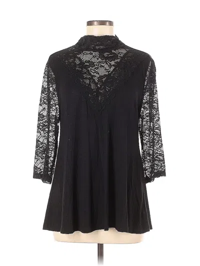 Pre-owned Torrid 3/4 Sleeve Blouse In Black