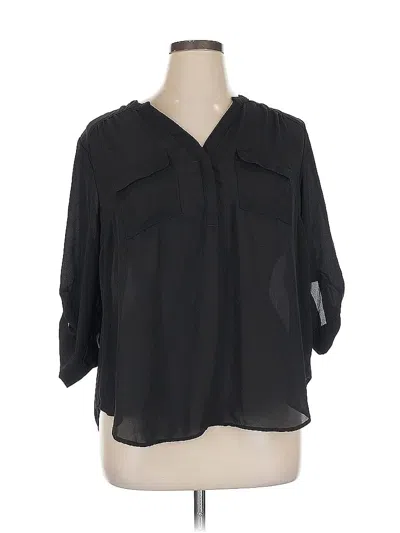 Pre-owned Torrid 3/4 Sleeve Blouse In Black