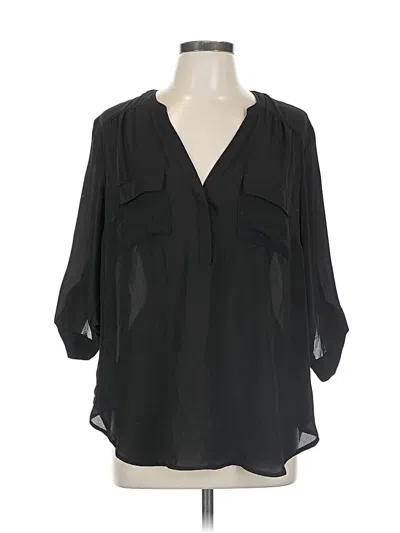 Pre-owned Torrid 3/4 Sleeve Blouse In Black