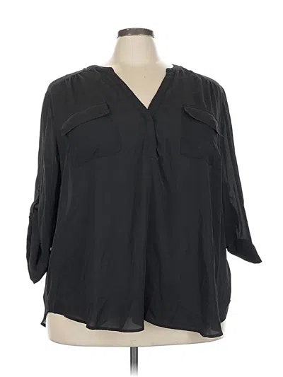 Pre-owned Torrid 3/4 Sleeve Blouse In Black
