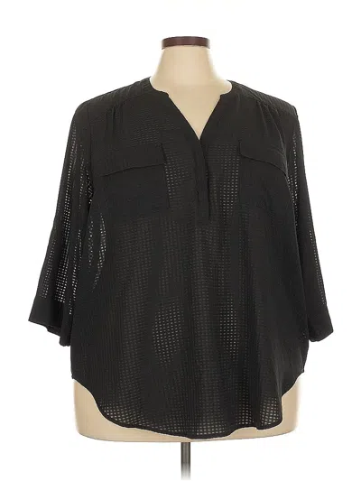 Pre-owned Torrid 3/4 Sleeve Blouse In Black