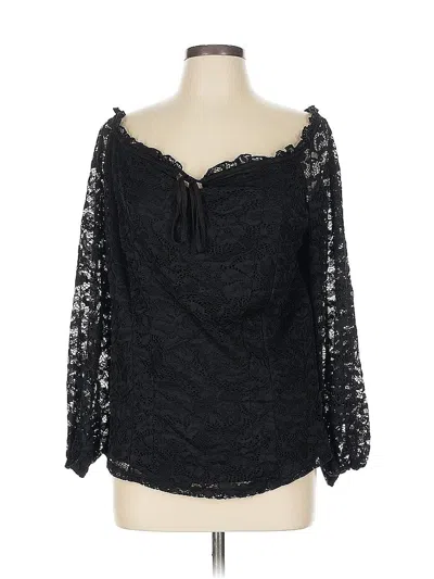 Pre-owned Torrid 3/4 Sleeve Blouse In Black
