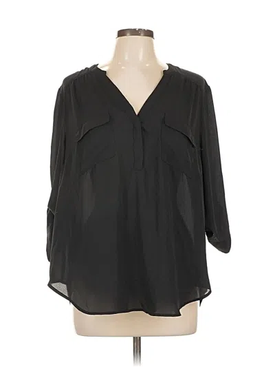 Pre-owned Torrid 3/4 Sleeve Blouse In Black