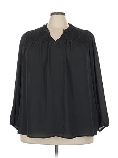 Pre-owned Torrid 3/4 Sleeve Blouse In Black