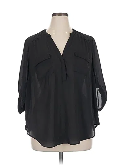 Pre-owned Torrid 3/4 Sleeve Blouse In Black