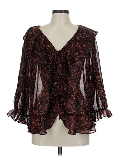 Pre-owned Torrid 3/4 Sleeve Blouse In Black