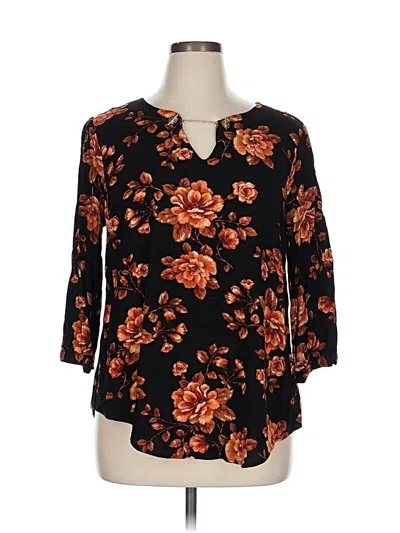 Pre-owned Torrid 3/4 Sleeve Blouse In Black