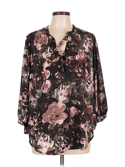 Pre-owned Torrid 3/4 Sleeve Blouse In Black