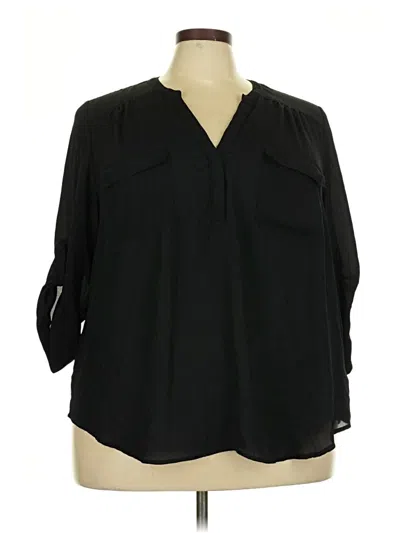 Pre-owned Torrid 3/4 Sleeve Blouse In Black