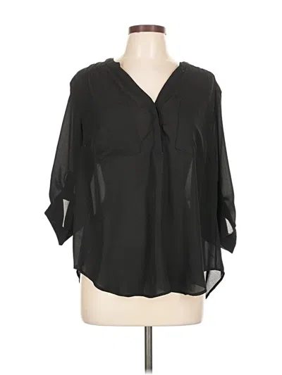 Pre-owned Torrid 3/4 Sleeve Blouse In Black