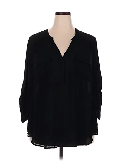 Pre-owned Torrid 3/4 Sleeve Blouse In Black