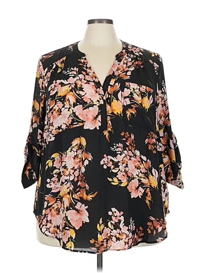 Pre-owned Torrid 3/4 Sleeve Blouse In Black