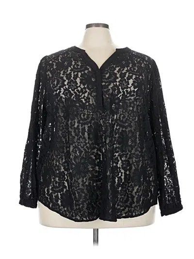 Pre-owned Torrid 3/4 Sleeve Blouse In Black