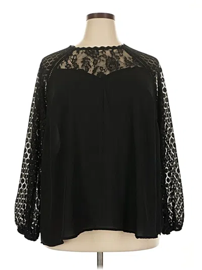 Pre-owned Torrid 3/4 Sleeve Blouse In Black