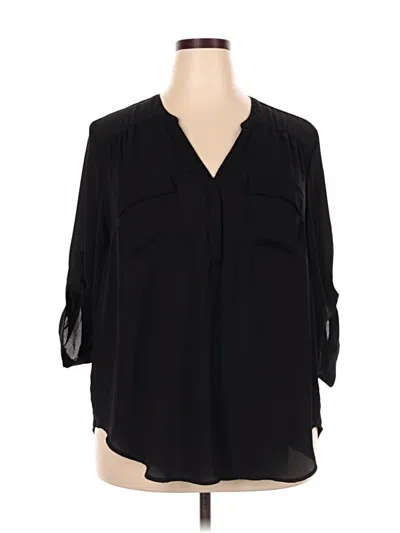 Pre-owned Torrid 3/4 Sleeve Blouse In Black