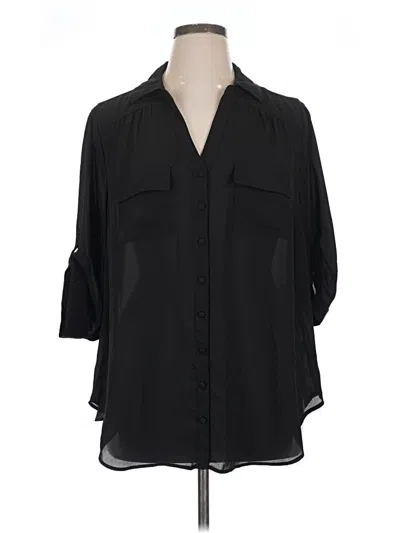Pre-owned Torrid 3/4 Sleeve Blouse In Black