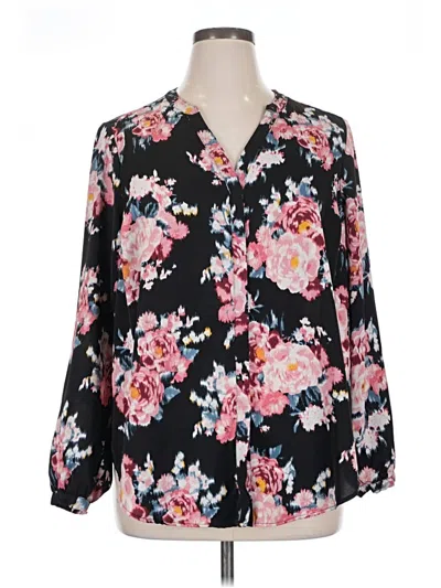 Pre-owned Torrid 3/4 Sleeve Blouse In Black