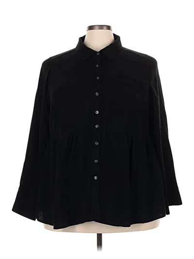 Pre-owned Torrid 3/4 Sleeve Blouse In Black
