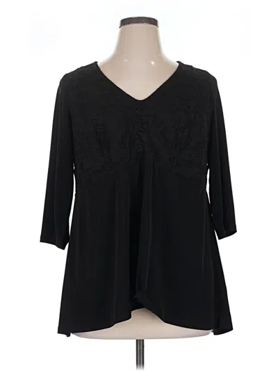Pre-owned Torrid 3/4 Sleeve Blouse In Black
