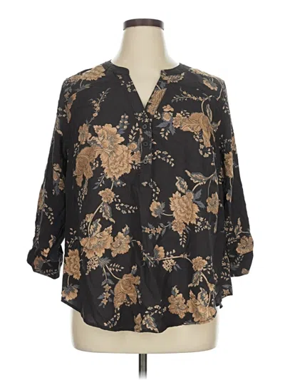Pre-owned Torrid 3/4 Sleeve Blouse In Black