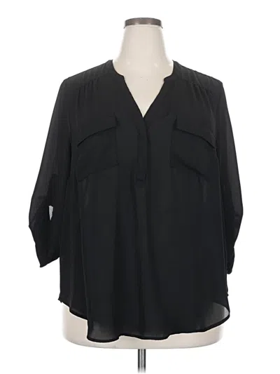 Pre-owned Torrid 3/4 Sleeve Blouse In Black
