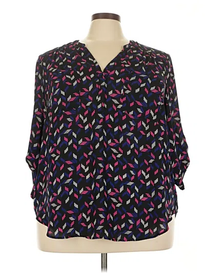 Pre-owned Torrid 3/4 Sleeve Blouse In Black
