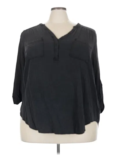 Pre-owned Torrid 3/4 Sleeve Blouse In Black