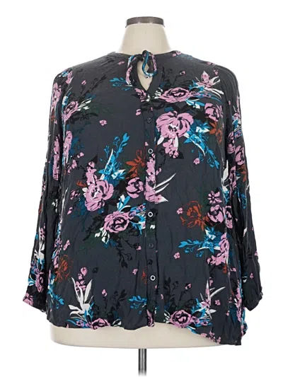 Pre-owned Torrid 3/4 Sleeve Blouse In Black