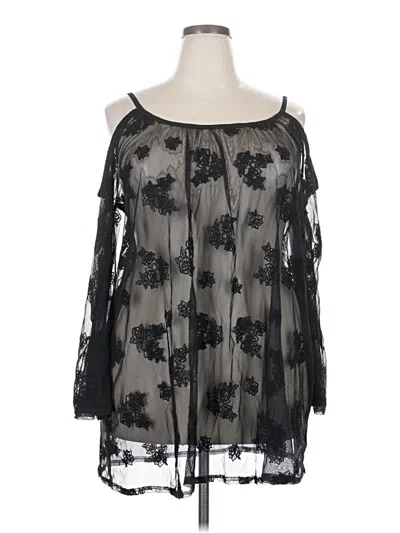 Pre-owned Torrid 3/4 Sleeve Blouse In Black