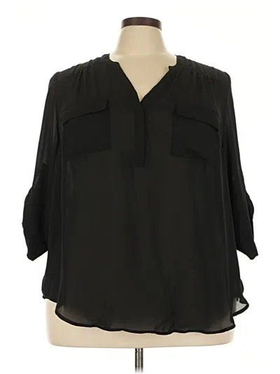 Pre-owned Torrid 3/4 Sleeve Blouse In Black