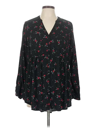 Pre-owned Torrid 3/4 Sleeve Blouse In Black