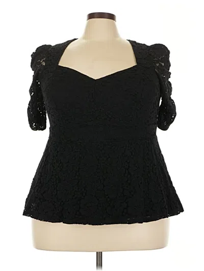 Pre-owned Torrid 3/4 Sleeve Blouse In Black