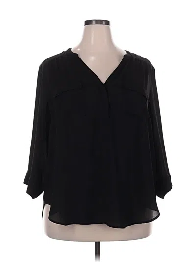 Pre-owned Torrid 3/4 Sleeve Blouse In Black