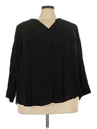 Pre-owned Torrid 3/4 Sleeve Blouse In Black
