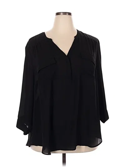 Pre-owned Torrid 3/4 Sleeve Blouse In Black