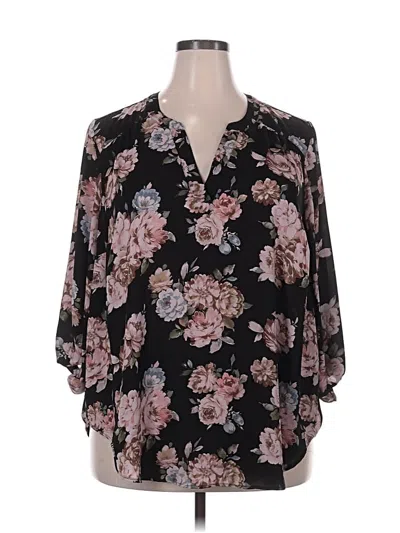 Pre-owned Torrid 3/4 Sleeve Blouse In Black