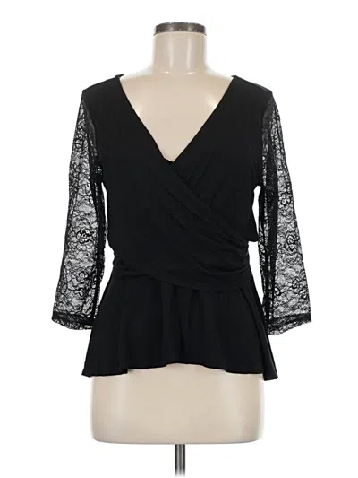 Pre-owned Torrid 3/4 Sleeve Blouse In Black